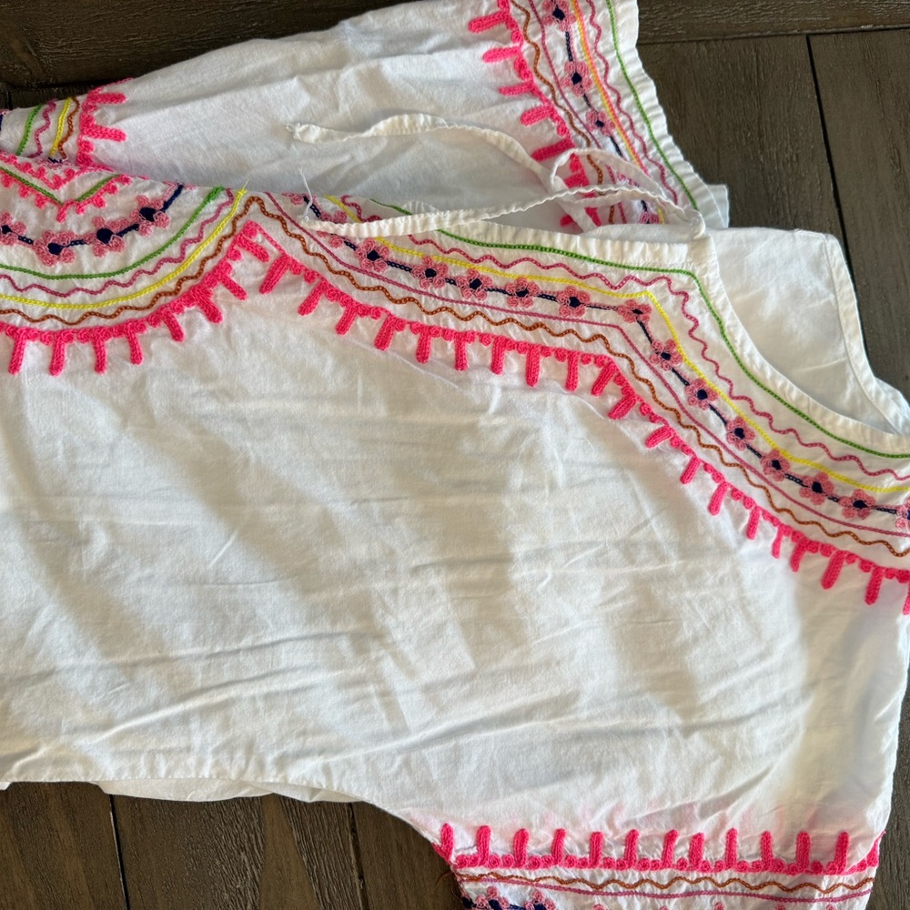 NWOT Debbie Katz South Beach Taliah Embroidered Maxi Tunic Coverup Dress - Picture 8 of 8